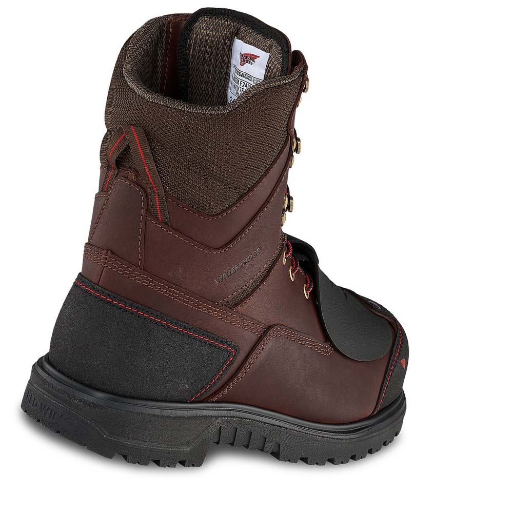 Red Wing Brnr XP 8-inch Safety Toe Metguard Men's Waterproof Boots Burgundy | ZA 396UZG